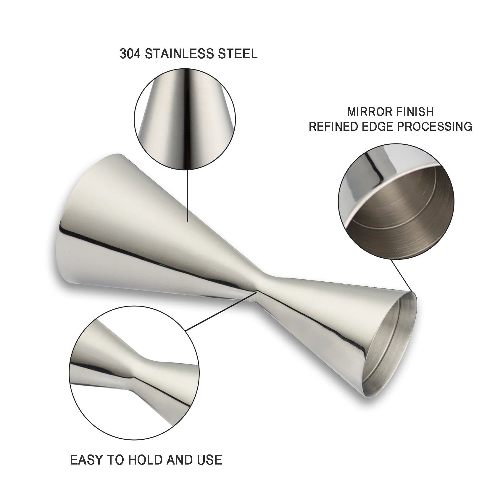 For Amazon Hot sale Popular Stainless Steel Bartender Accessories Bar Tool Cocktail Slim Measure Jigger 1/2oz