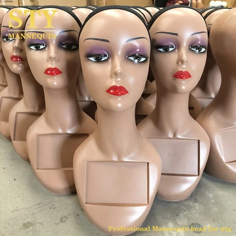 hot sale brown skin mannequin head realistic makeup mannequin head african american head mannequin