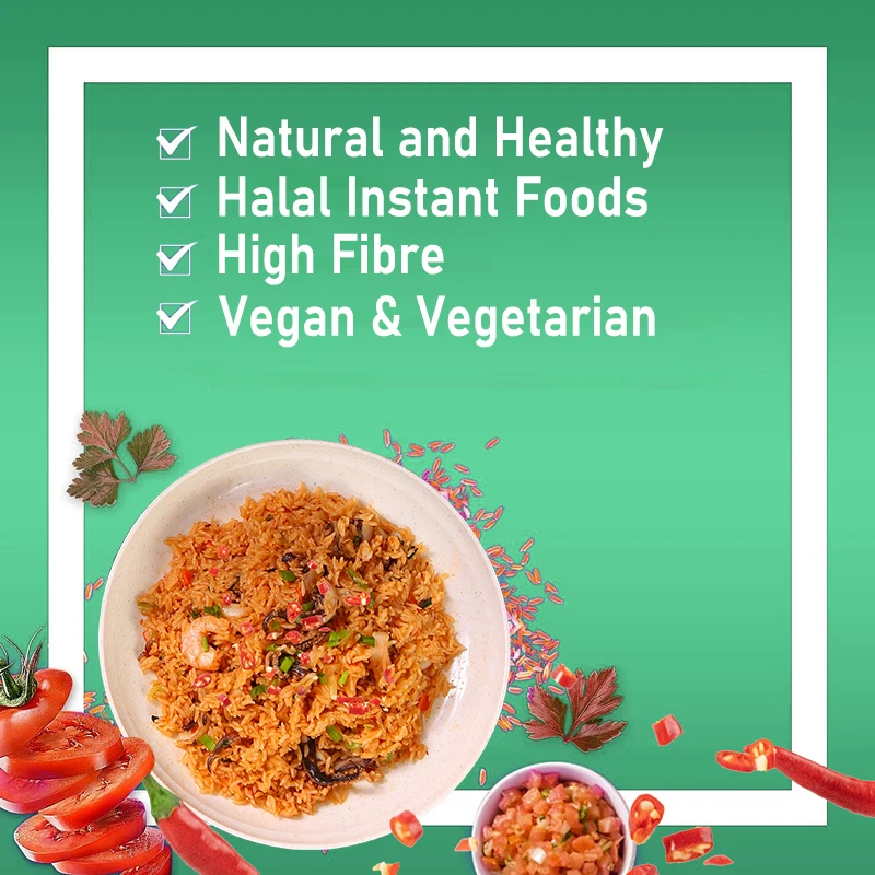 Meal Replacement Save Time Halal Spicy Sauce Keto Friendly Protein  Dried Konjac Rice Self Heating Shirataki Rice