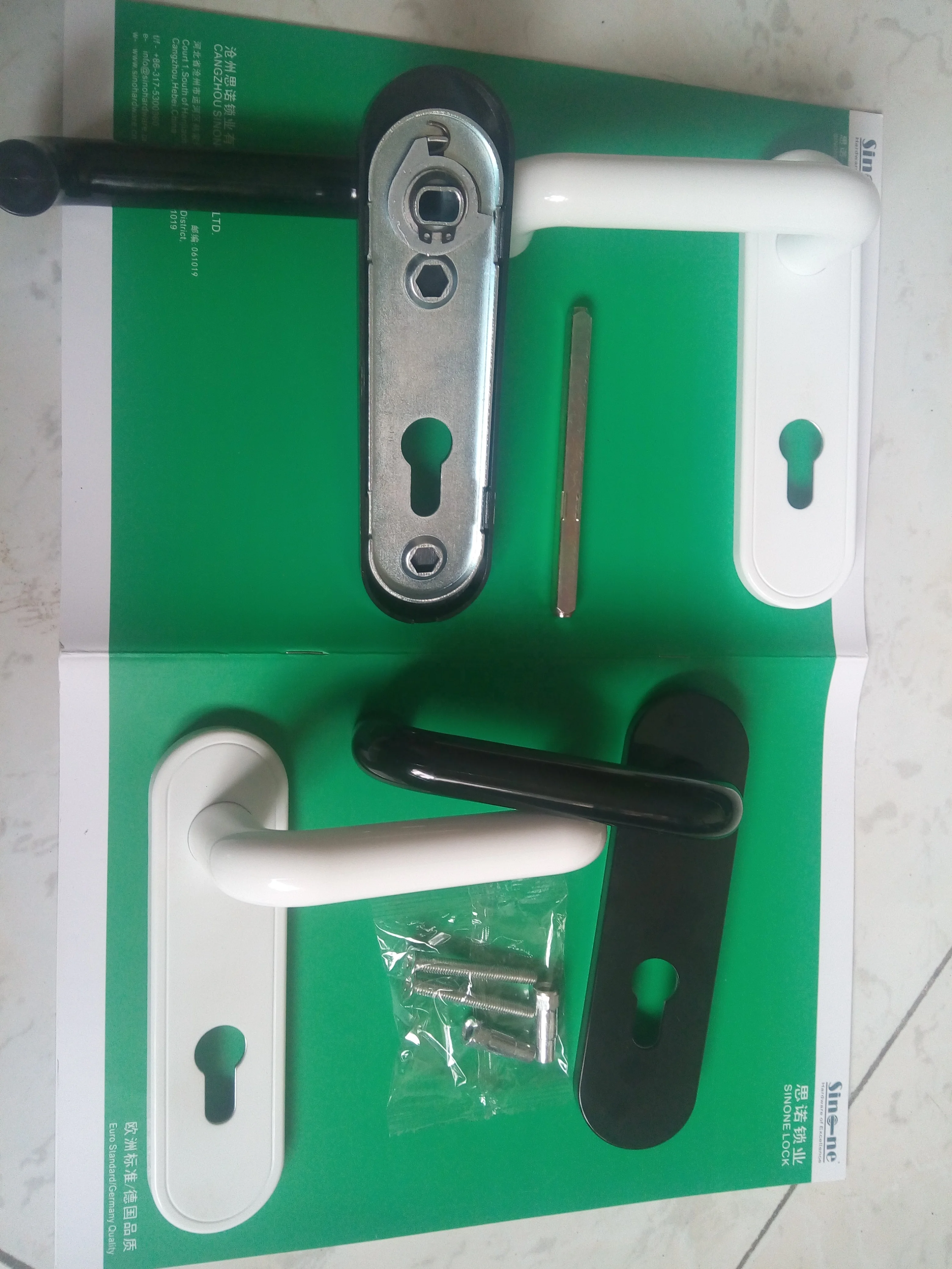 Modern door handle Nylon lock handle plastic lever for mortise lock white black gray color in medical doors aluminium doors