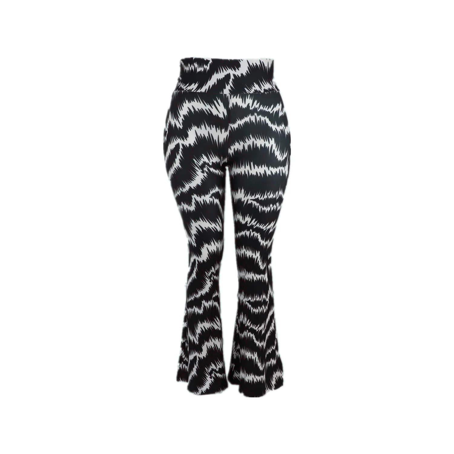 Ultra Brushed Stretch Tights Super Soft Wide Leg Flare Pants Fashion Custom Black White Abstract Furs Prints Bottom Bell Legging