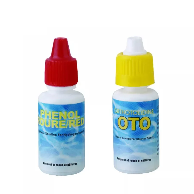 Two way swimming pool water chemical test kit for chlorine and PH