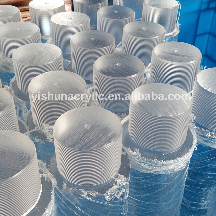 Yishun factory custom lathe thread machining clear  pmma plastic acrylic rod for construction columns decorative design