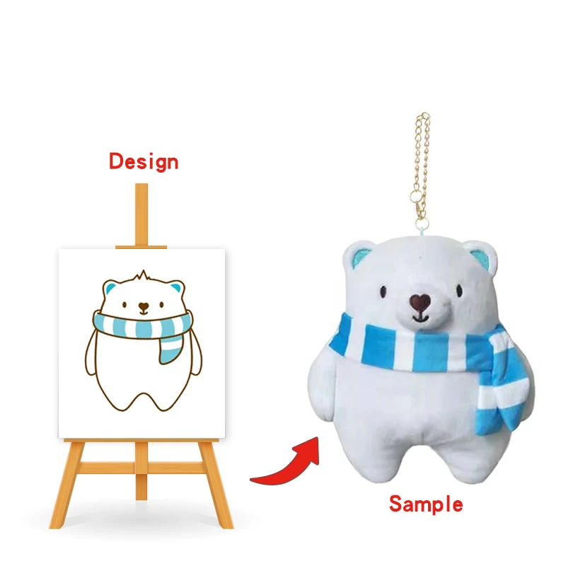 High Quality Custom Soft Kawaii Mini Cute Animal Plush Cat Keychain