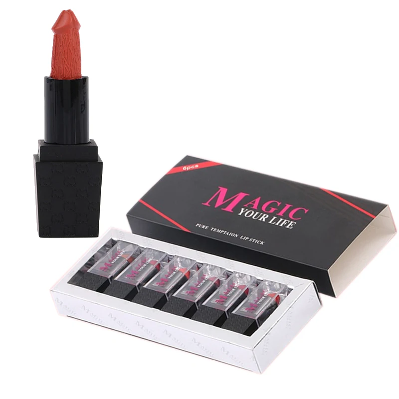 Ready To Ship 5 colors sexy Organic penis nightclub Lipstick set moisturizing Mushroom matte Lipstick set