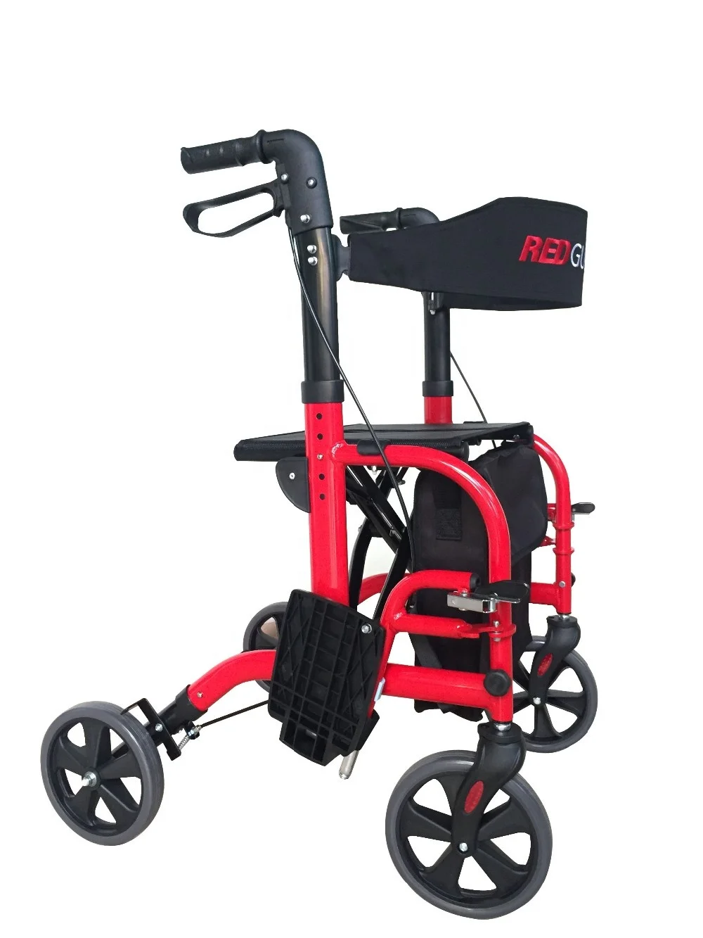 New 2020 Folding 4 Wheels Disabled Rollator Walker With Seat and Footrest