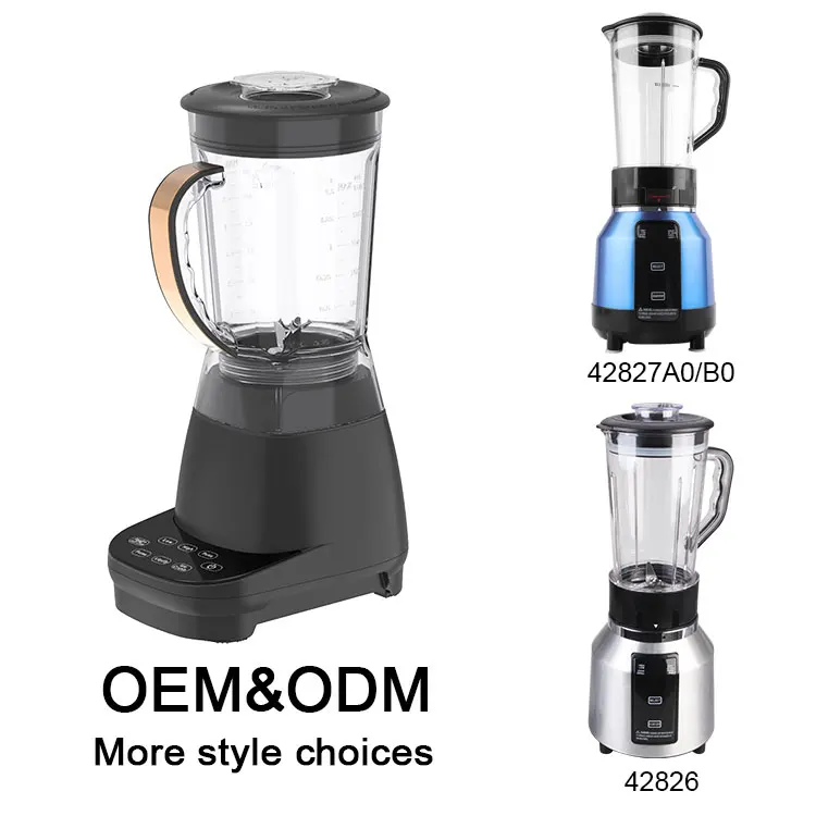 42914 1.5L Fruit Blender Electric Juice Blender Cup Blender Machine Multifunctional Safety Lock Plastic Black Touchpad 700 1.5
