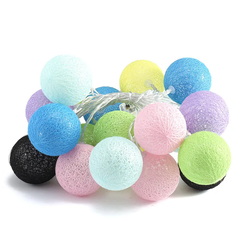 
Led decorative lights cotton thread ball lights string christmas battery lights holiday interior decoration 