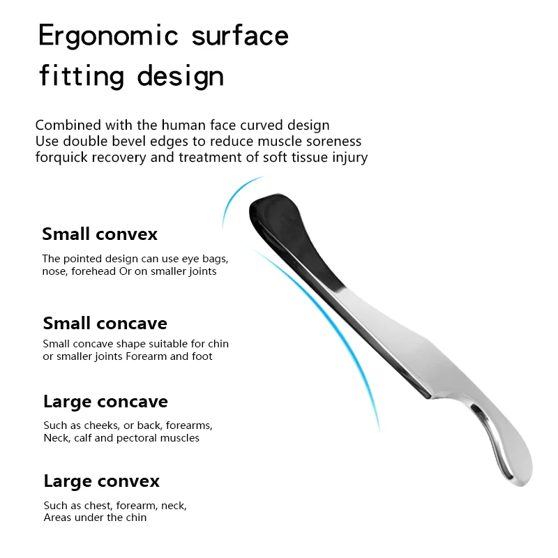 Hot Sale IASTM Tool Grade 304 Stainless Steel Scrape gua Sha  Massage Tool Metal Myofascial Relaxation
