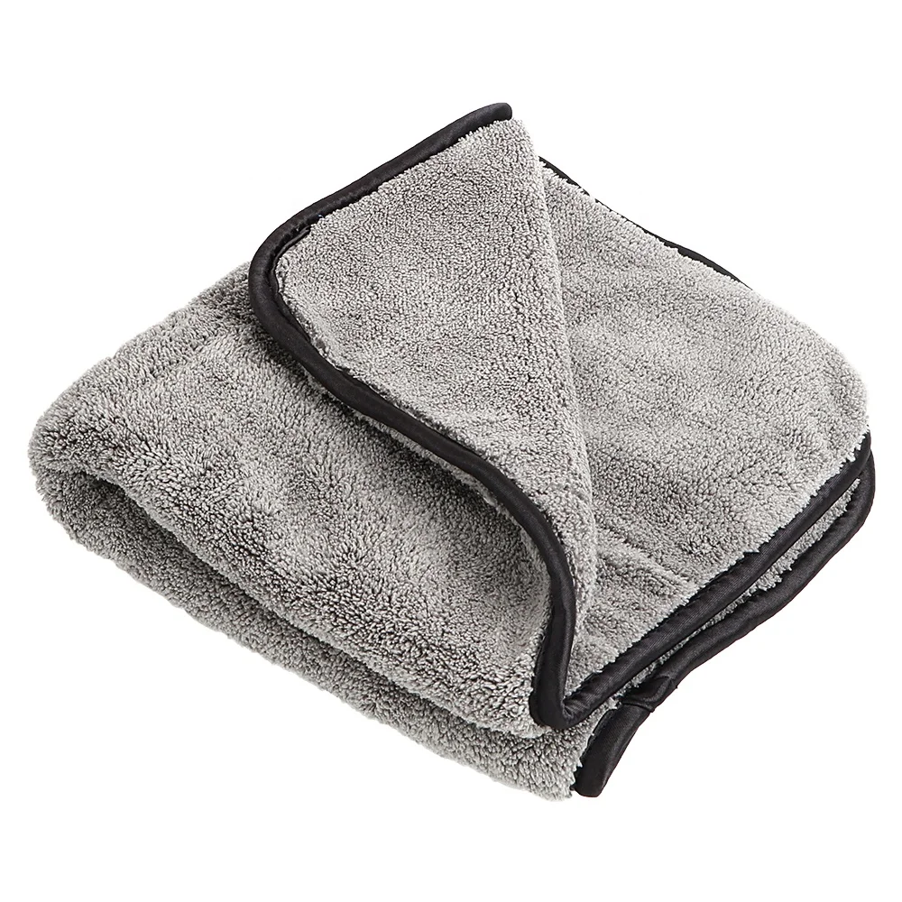 Custom 800gsm Highly Absorbent Strong Thick Microfiber Fabric Car Care Cloth Soft Plush Microfiber Coral Fleece Towel Car Use