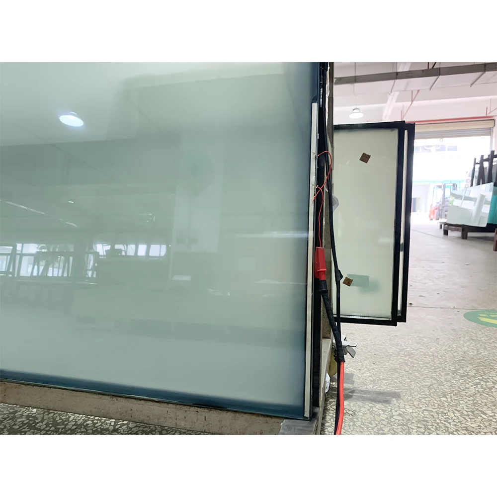 Customized 110v Smart Glasses For Windows and Doors Triple Insulated Laminated Glass With Pdlc Smart Film Clear Frosted Glass