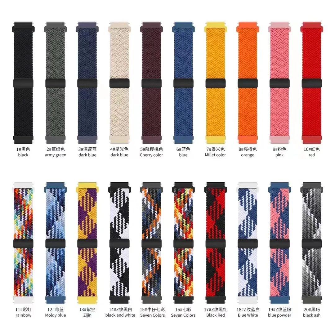 Leyi new design Nylon loop magsafe Watch band universal 20 22mm wrist Bracelet For samsung huawei GT3 series watch strap