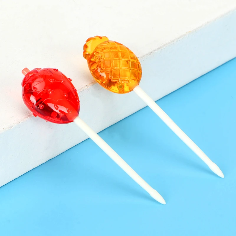 Disposable Colorful Plastic 85mm Fruit Sticks Kids Plastic Food Sword Party Picks