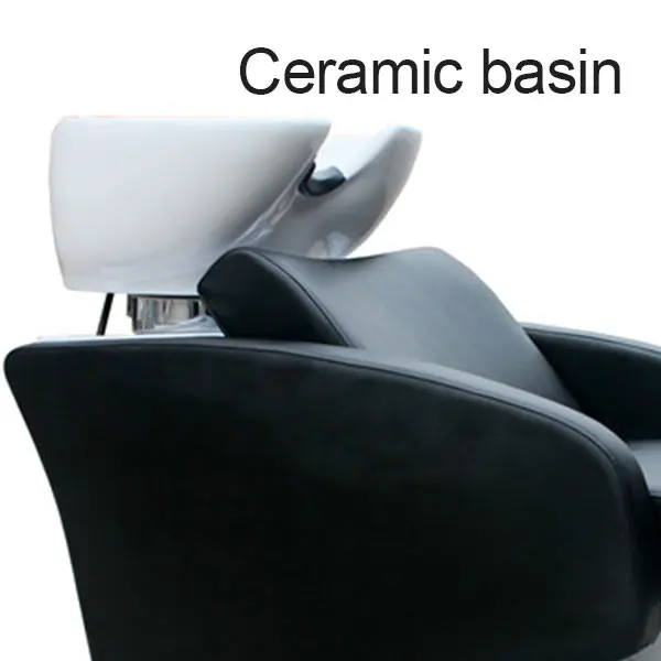  High Quality Salon Furniture Shampoo Bed PVC Leather Ceramic Basin Chair Modern Luxury Hair