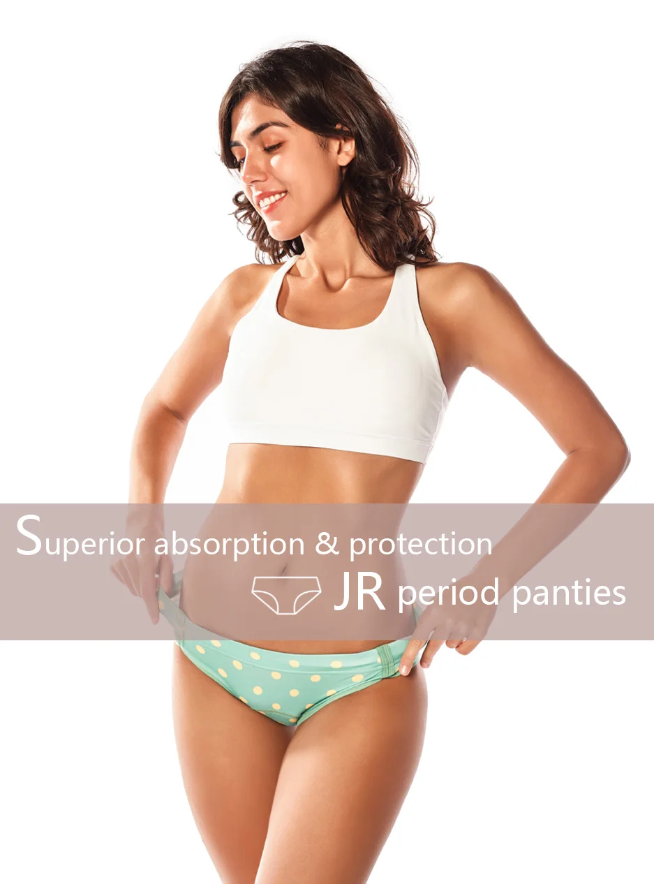 JR 2022 New Arrivals Sanitary Pants Absorption Leak Proof High Waist Functional Women Underpants Seamless Period Panties