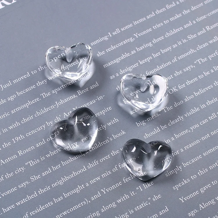 Wholesale 18*22mm Water Ripple Heart-shaped Transparent Glass Cabochons Jewelry Diy Accessories