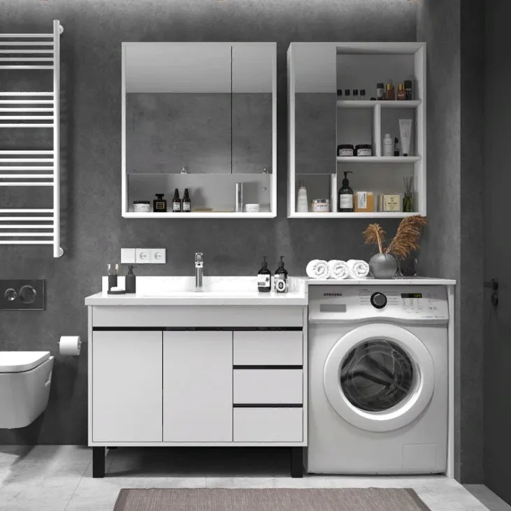 Economic type cheap Bathroom space saver cabinet washing machine cabinets kitchen solid wood cabinet