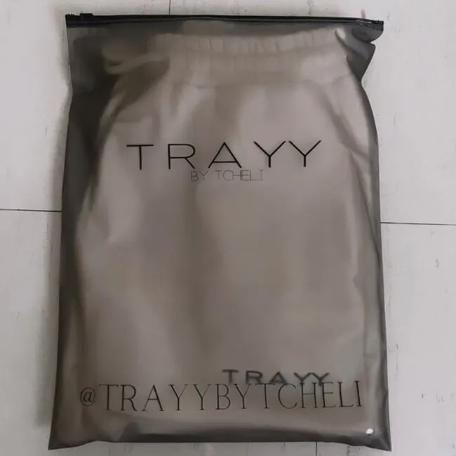 Custom Matt Black Translucent Luxury Plastic Cpe Dark Frosted Zipper Bags Ziplock Polybags For Clothing T Shirt T-Shirt