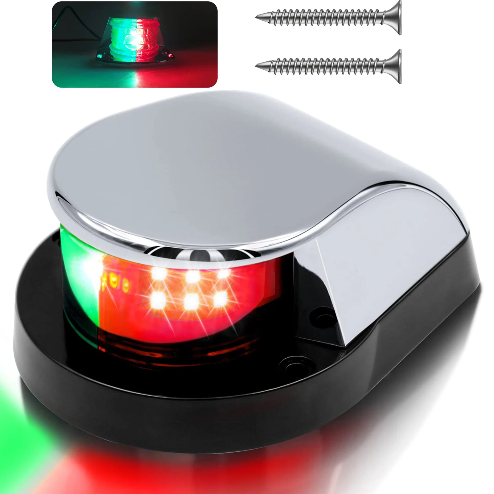 Boat Navigation Lights 12V LED Boat Marine LED Navigation Lights Red and Green Lamps Bow Light