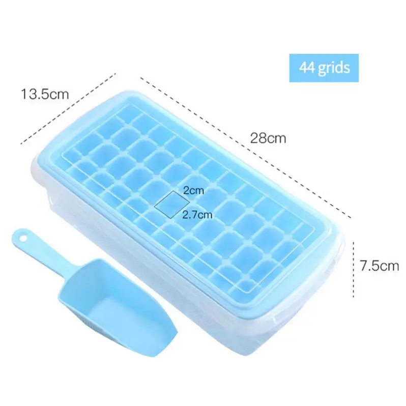 44 compartments lid with ice shovel grid household refrigerator storage ice cube mold large ice trays