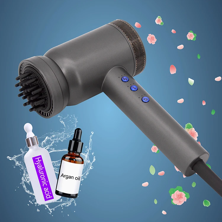 Custom Professional Blow Dryer One Step Hair Dryer Hyaluronic Acid  Ionic Brushless Hair Dryer
