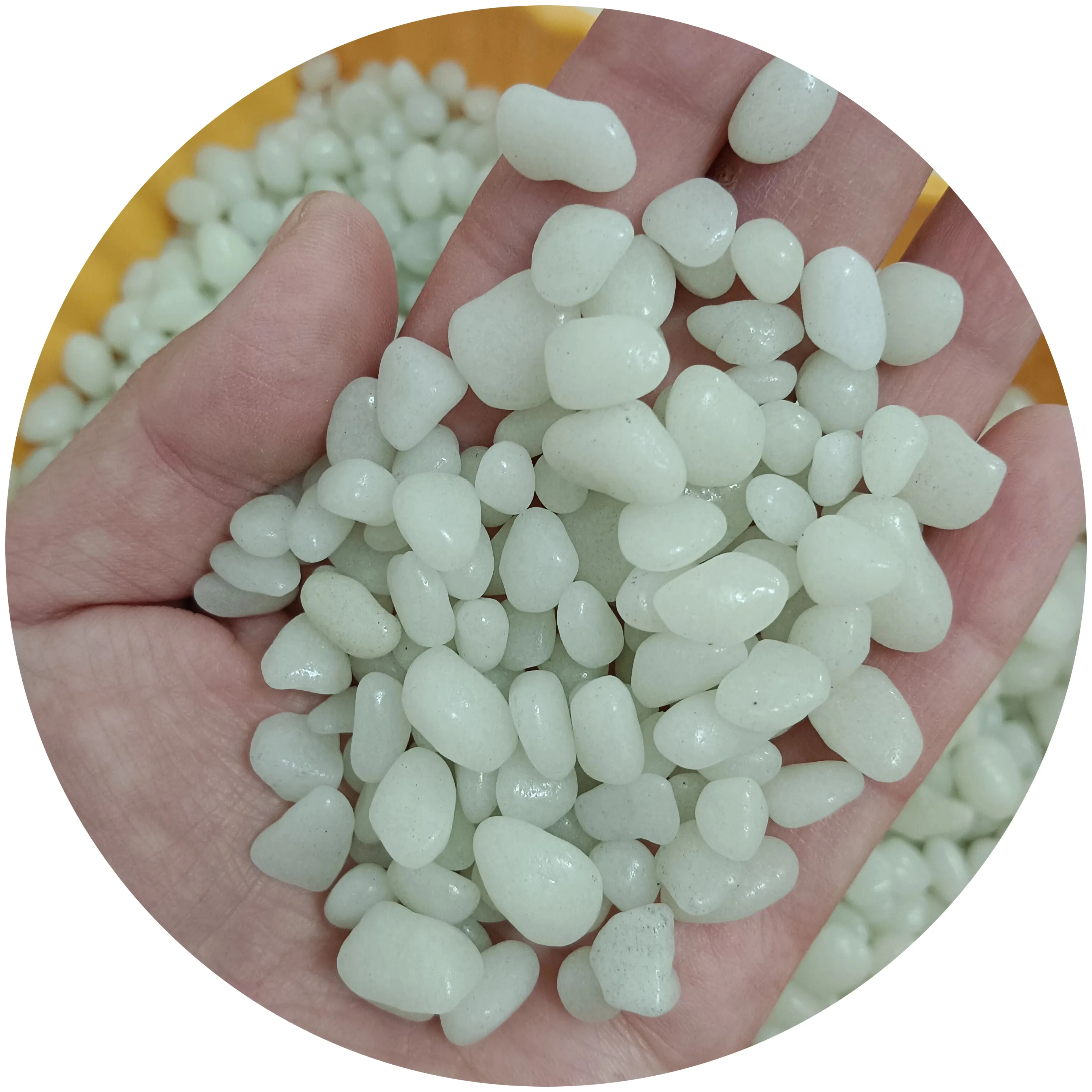 custom pack natural pink white high bright glow in the dark garden pebble artificial rock luminous stone for landscape decorate