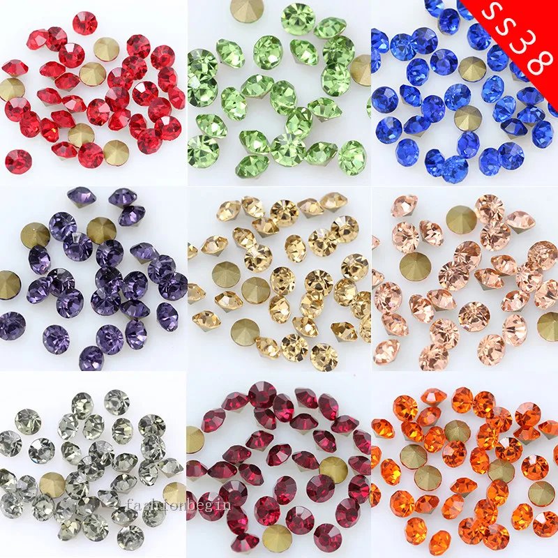 
1440/144pcs 2-10mm Colorful Round Point Back Glass Strass Stone Crystal Diamante Rhinestones Jewelry Making Bead 