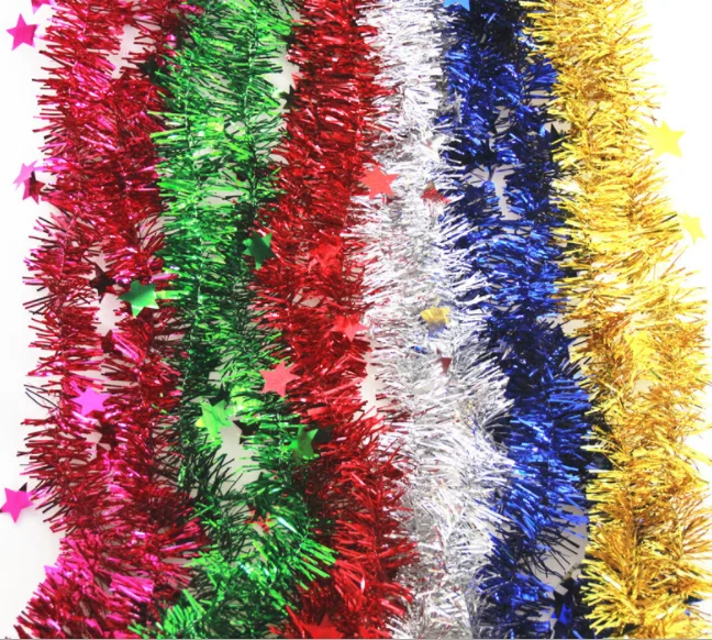 factory Wholesale Christmas and Holiday colourful tinsel garland for decoration
