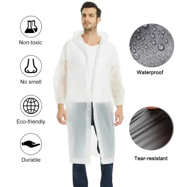 Hot sale reusable hooded EVA rain poncho raincoat