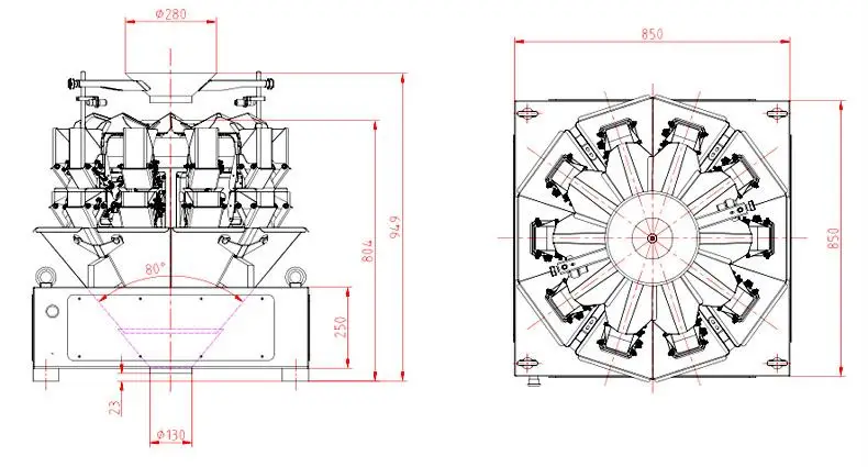 10 head automatic combination weigher nuts seeds pillow bag packing machine