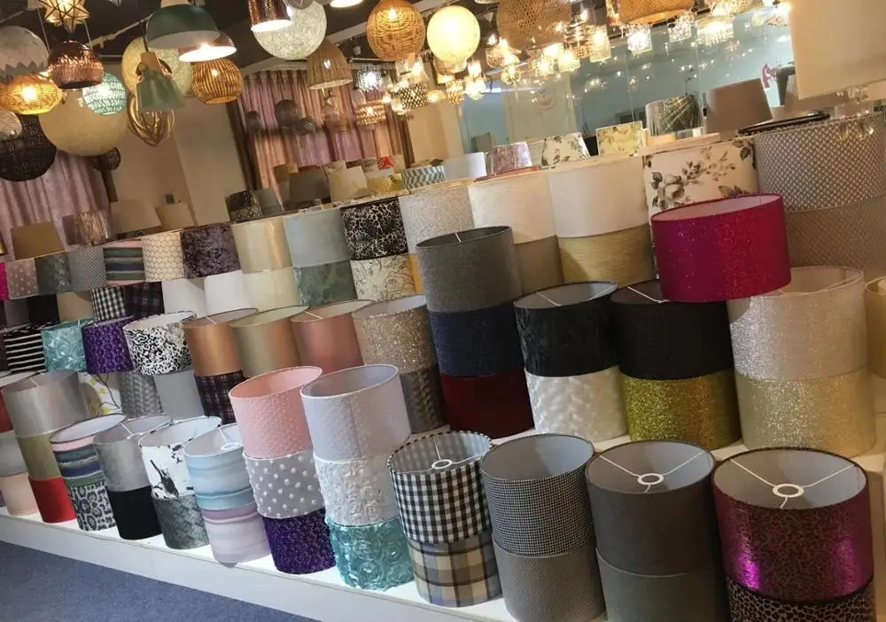 Custom restaurant bedroom hat cone TC fabric cloth lamp shade for table floor wall lamp