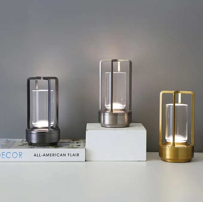 SFT High Quality Lighting Led Desk Table Lamp Style Shade Crystal Living Room Bedroom Bedside Glass Industry Modern Battery 12