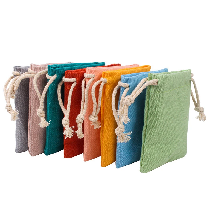 Wholesale Eco Friendly Small Pouch Printing Canvas organic Cotton Drawstring Bag Dust Bags For Handbags Luxury With Custom Logo