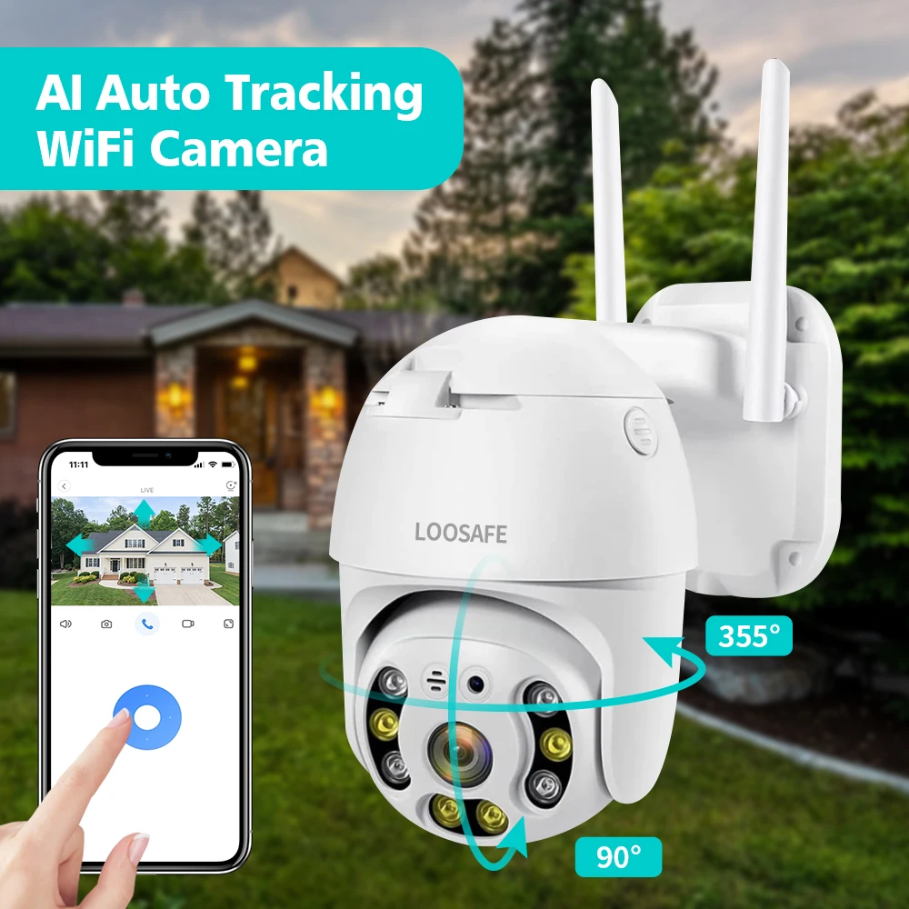Loosafe best-selling product on the market Outdoor 4MP HD WiFi PTZ Camera for Independently developed APP 17see