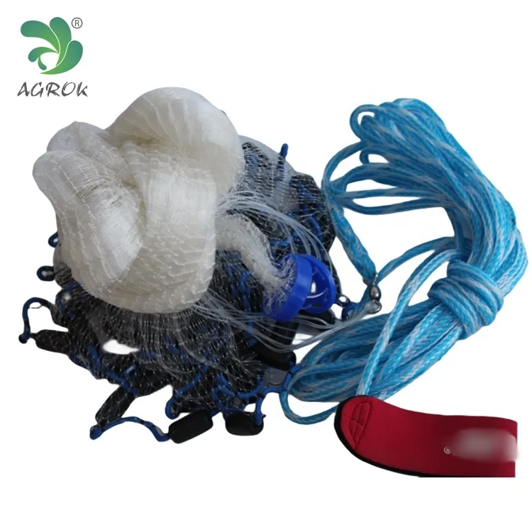 Wholesale High Quality 6-15ft American Style Drawstring Nylon Monofilament  Fly Hand Cast Net