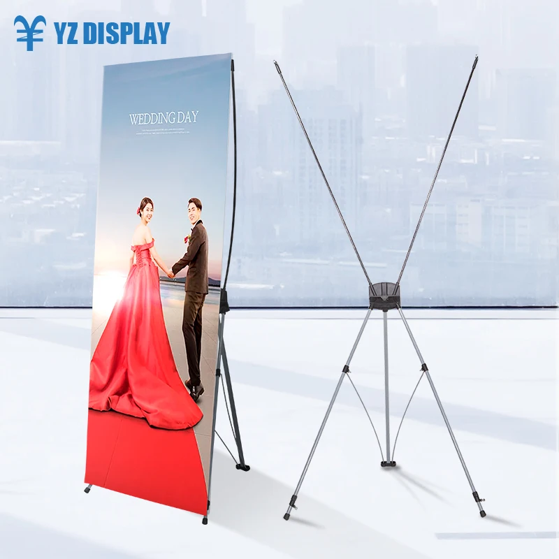 X Banner Stand Customized X Stand Display Banner  tripod banner Aluminum   CMYK Digital Printing