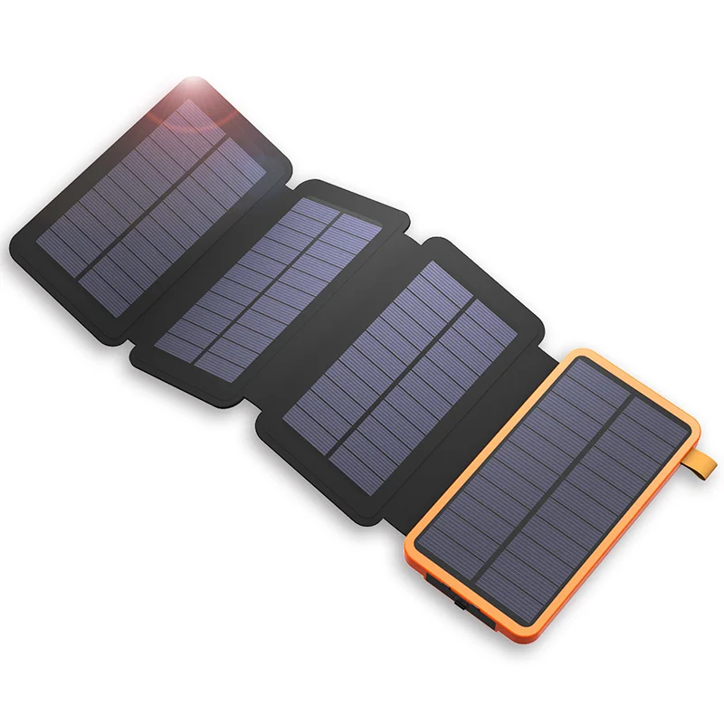 New Tech Waterproof Portable Folding Wireless outdoor solar power battery  bank 50000 8000mah