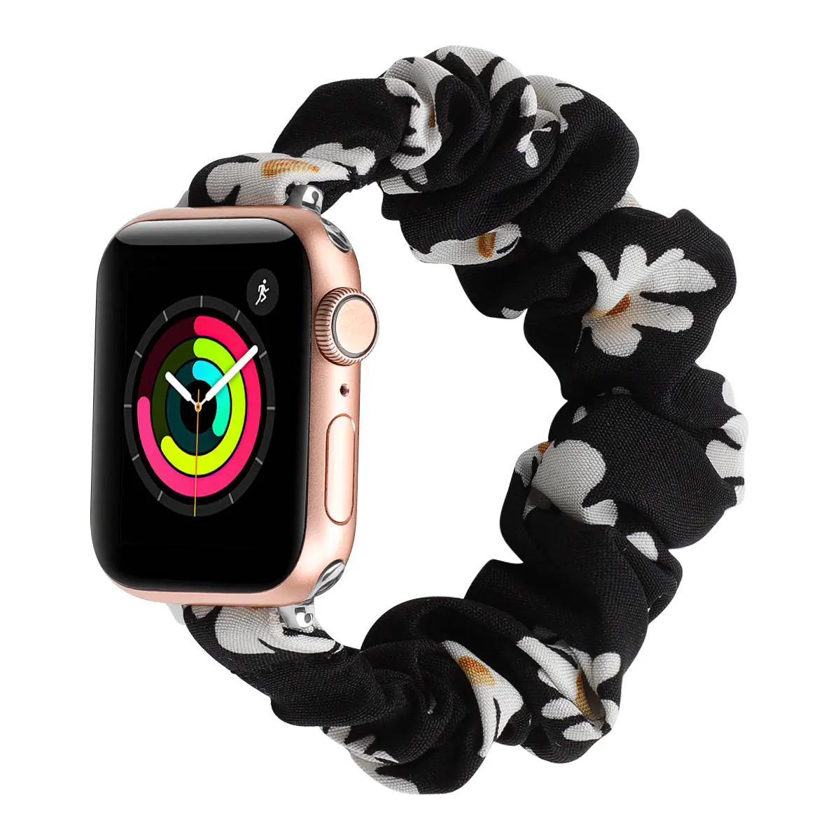 Cute Women Hairband Fabric Scrunchie Wristbands Smartwatch Strap for iwatch Series 7/6/5/4/3/2/1/SE