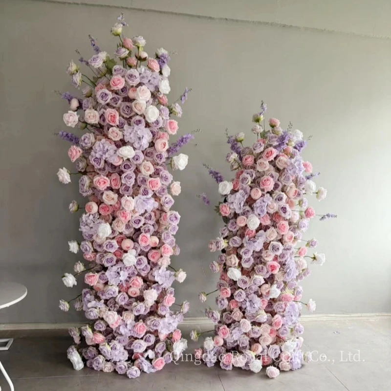 Bright Pink blue Rosy Red Roseo Rose Flower Runner Artificial Backdrop Flower For Proposal Wedding Bridal Shower Gender Reveal