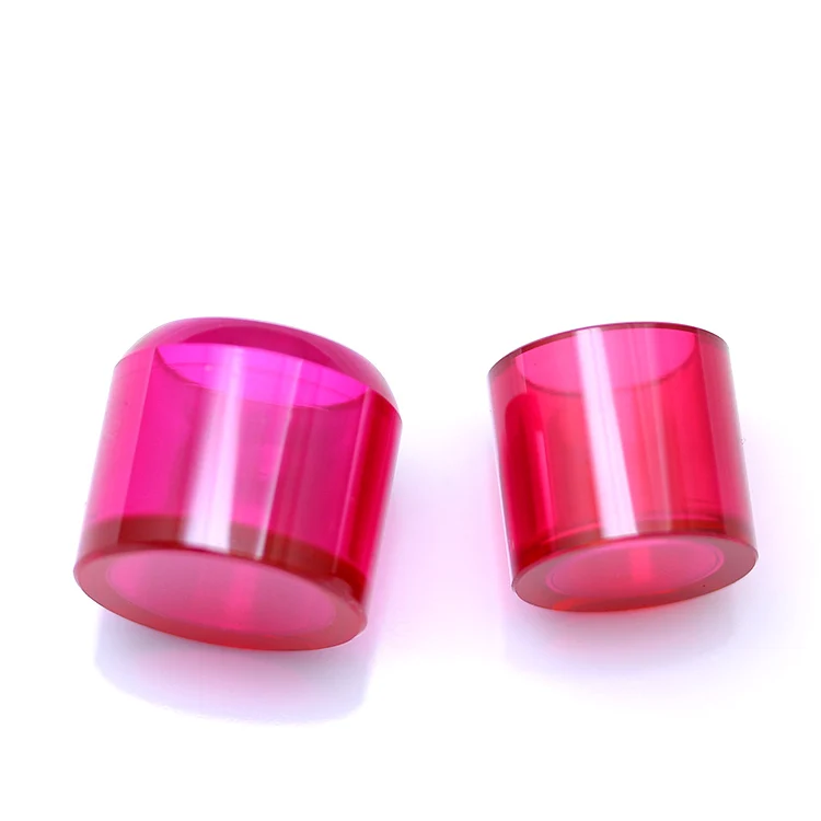 Customized Large Hole Cylinder Loose Rose  Ruby Corundum Gemstones Synthetic Ruby Corundum Stone Manufacturer Prices