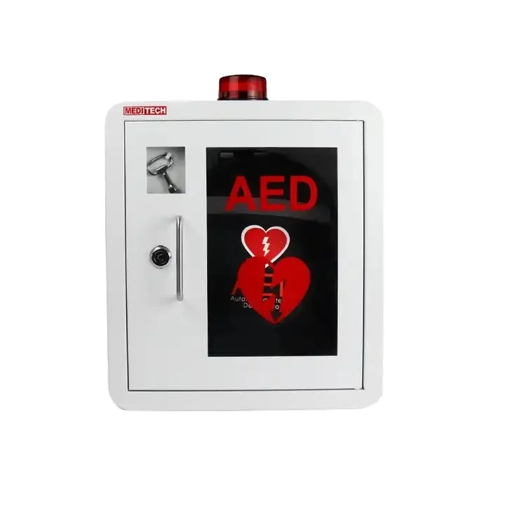 Meditech AED Cabinet MDA-E13: Lock & Alarm to Ensure Safety in Airports & Other Public Spaces