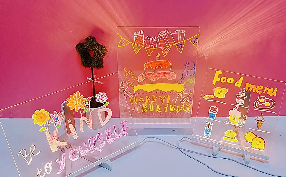 Multifunctional Acrylic Panels Kids Drawing Illuminated Led Message Writing Board
