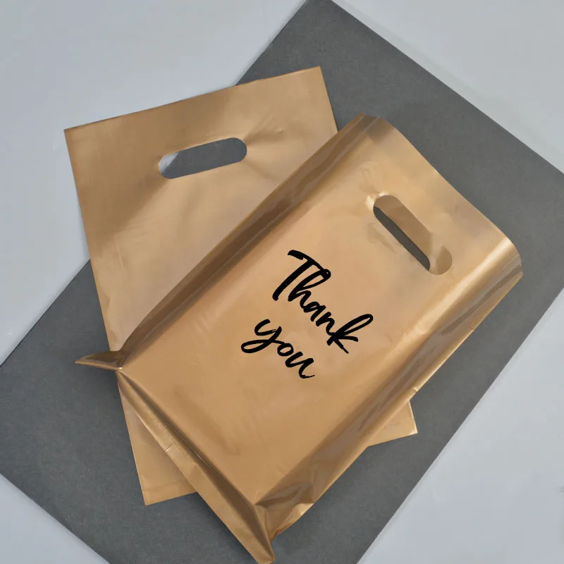 polythene white carrier plastic retail thank you bag shopping plastic bag handle die cut custom merchandise shopping bags