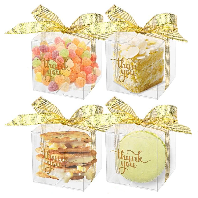 Custom Clear Wedding Favour Boxes Clear Pvc Box Party Plastic Packaging Guest Wedding Favour Packaging Gift Boxes