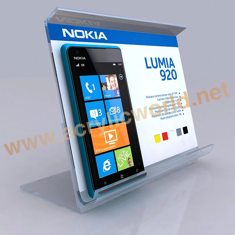 Factory acrylic digital cellphone display stand/mobile phone display rack USB charger display