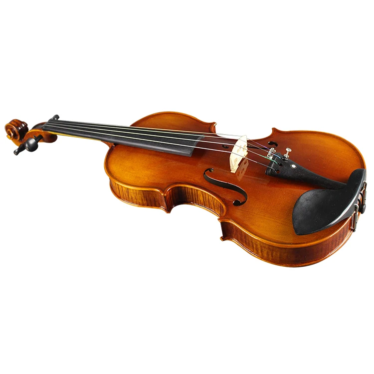Good Acoustic Fidelity Solid Flamed Maple Side  Oil Varnished 4/4-3/4 Size Children Musical Violin