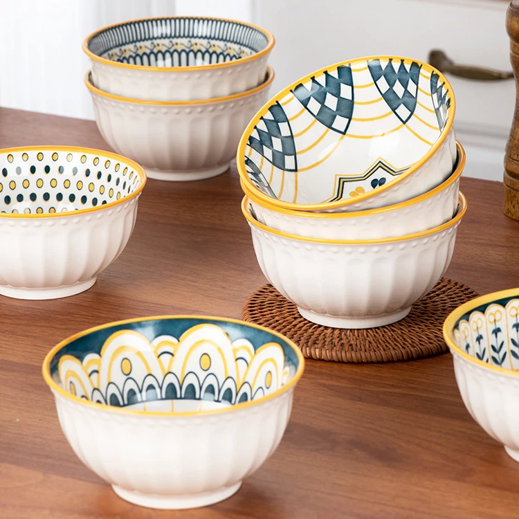 High quality retail tableware sets gift ceramic bowl and plate dinnerware set with gift packing