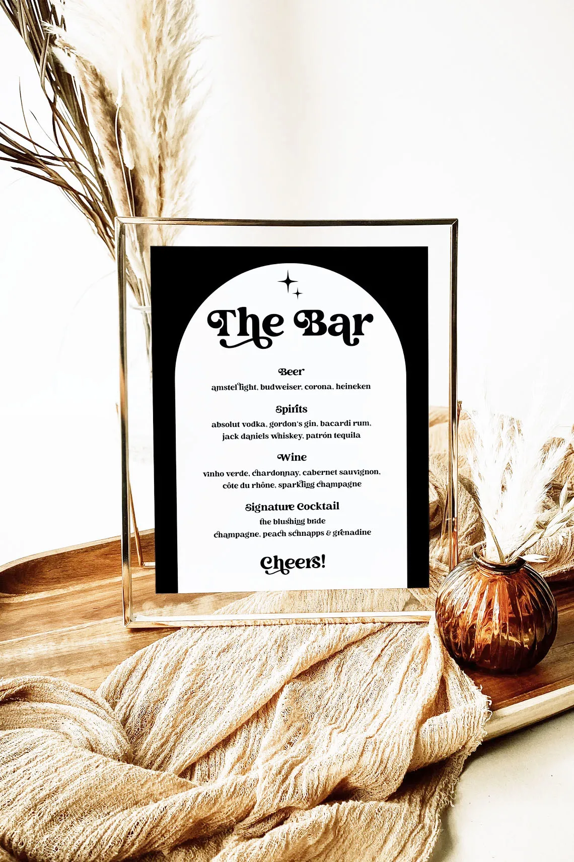 Custom Poster Printing Minimalist Bar Menu Template Drink Menu Signature Drink Sign Wedding Menu Funky Printable Hand drawn