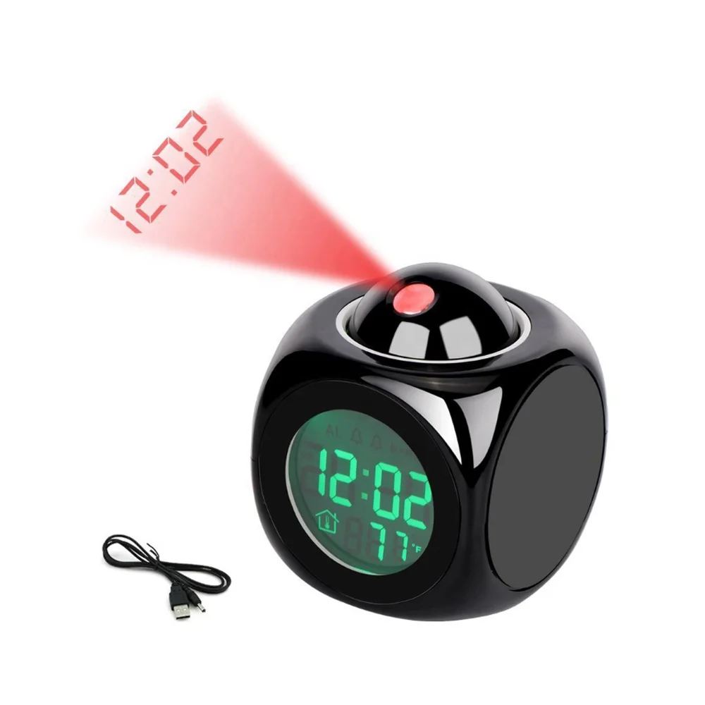 Amazon Smart Multifunctional LCD Display Talking Funny Digital Projection Alarm Clock for Kid Birthday Gift
