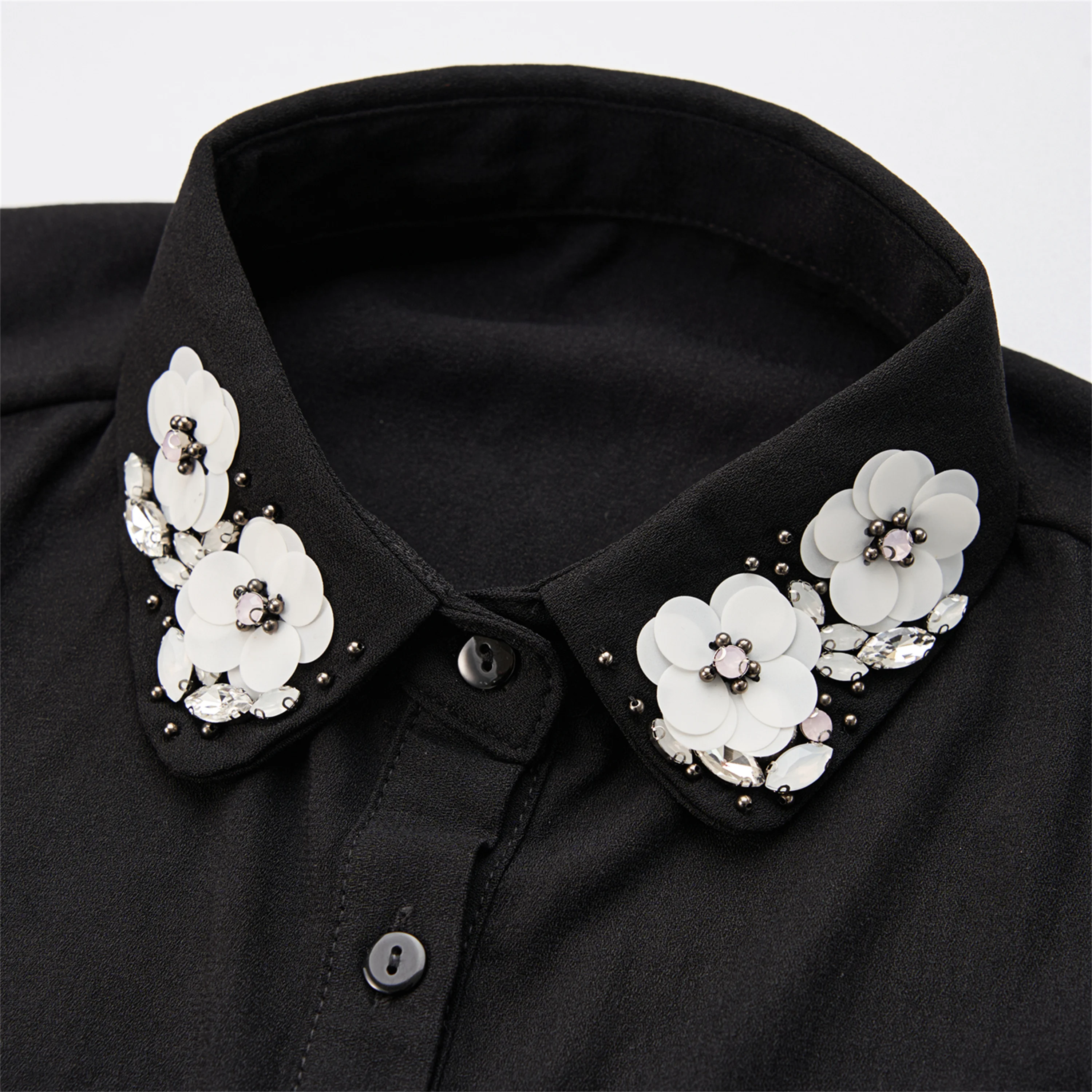 New Product Hand Sewn Pink Peach Blossom Removable Detachable Matching Shirt Fake Collar